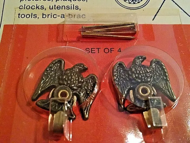 Eagle Hook Set 4 Vintage Nos Moore Metal Corp No 78 Usa Hardware Push Pin Co. 7