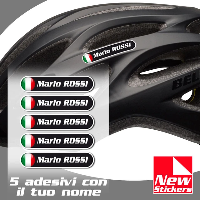 Adesivi Nome Casco Ciclo Decalcomania Vinile Personalizzato - (A