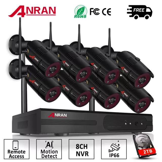 Telecamera di sicurezza da 5MP Video wireless WLAN AUDIO VISIONE 8CH NVR 1/2TB