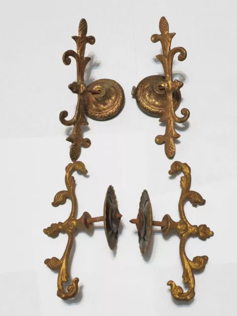 4 Ornements De Pendule/Horloge En Bronze Larg 11.5Cm Et 12.5 Cm I143