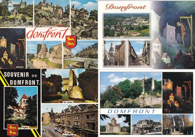 LOT DE 4 cartes postales postcards 10x15cm DOMFRONT ORNE 3 EUR 2,76 ...