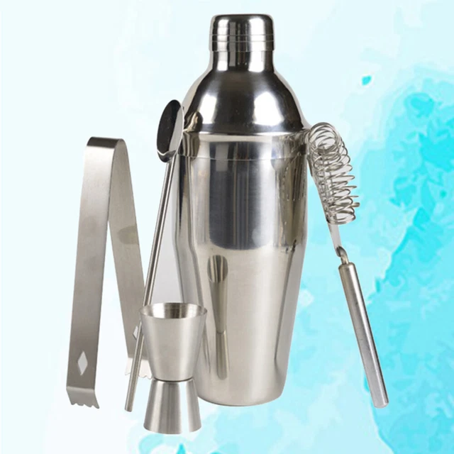 5 pièces kit shaker à cocktail de vaisselle vintage ustensiles en 4