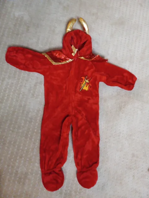 ⭐VTG Chrisha Creations Plush Red Devil Halloween Costume ages 4 -6 Thick Costume