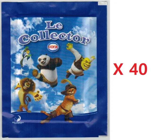 Dreamworks Le Collector Cora Lotto 40 Bustine Cards Shrek Kung Fu Panda
