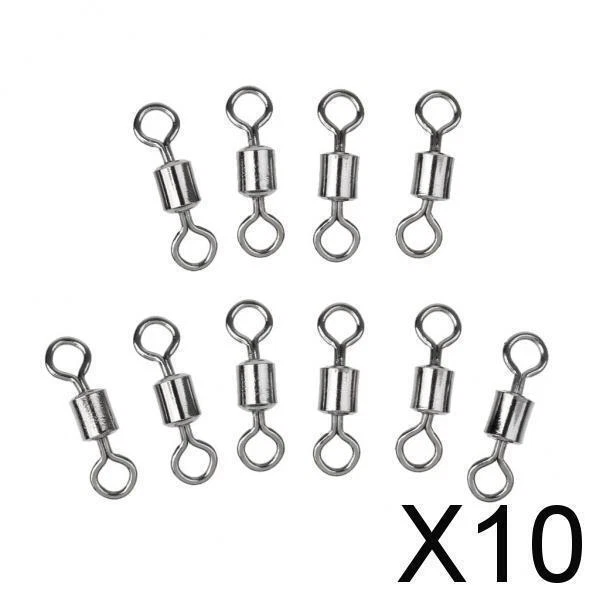100 Pièces Émerillons De Pêche En Acier Inoxydable - Connecteurs à Rouleaux Solides Pour Ligne De Pêche