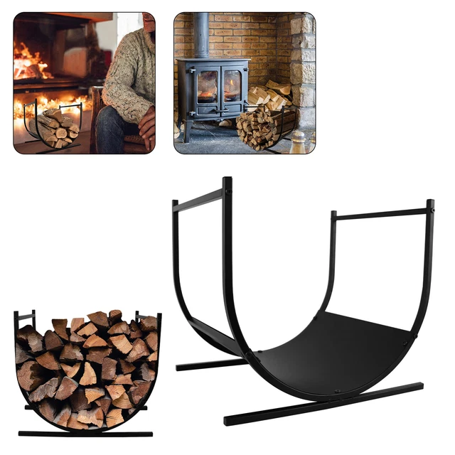 Kaminholzregal Rund 80cm - Schwarzes Metall Brennholzregal Kalifornien