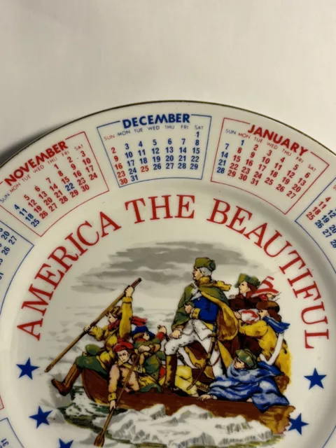 Vintage 1979 Spencer Gifts Calendar Collection plate America The Beautiful rare 3
