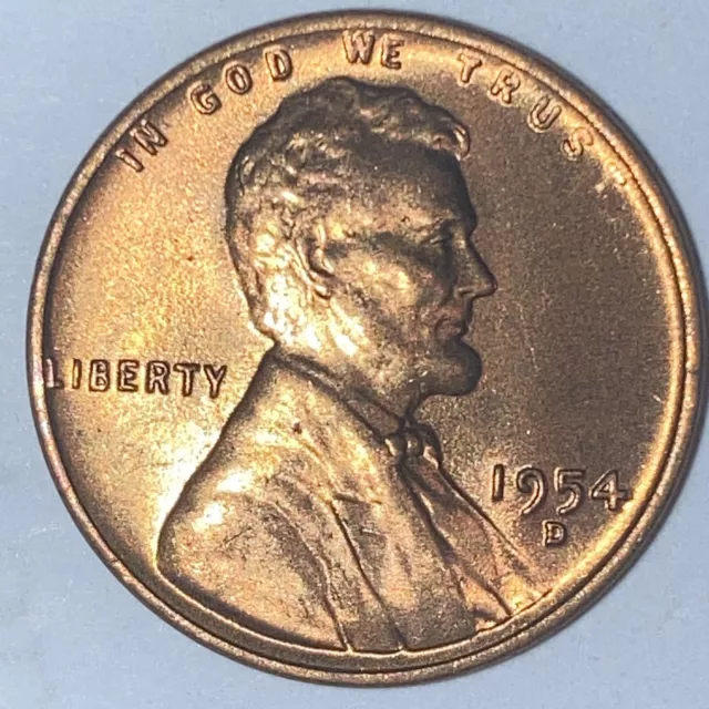 RED BU 1954-D LINCOLN WHEAT CENT Denver Mint Uncirculated - Coin Shown Ships A4