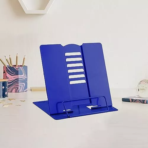 Small Desk Book Stand Adjustable Metal Reading Book Cookbook Documents Holder