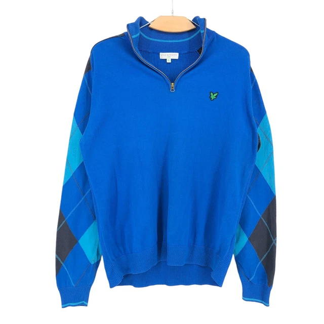 Lyle & Scott Uomo 1/4 Cerniera collo Maglione Pullover Taglia XL
