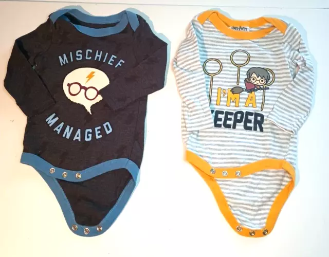 Set Of Official Harry Potter Long Sleeve One piece 0/3 Months Jumpsuit