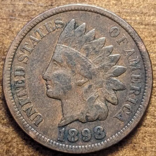 1898 Indian Head Cent Penny Good Cleaned