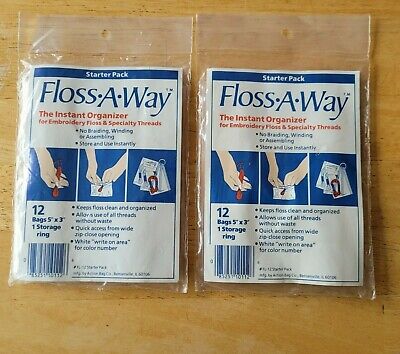 Organizador de hilo dental bordado Floss A Way paquete inicial lote de 2