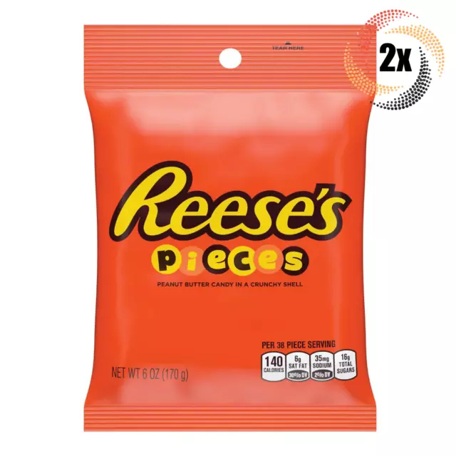 2x Bags Reese's Pieces Peanut Butter Candy Crunchy Shell | 6oz | Fast Shipping