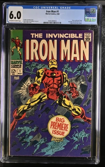 1968 Marvel The Invincible Iron Man #1 Silver Age First Issue CGC 6.0