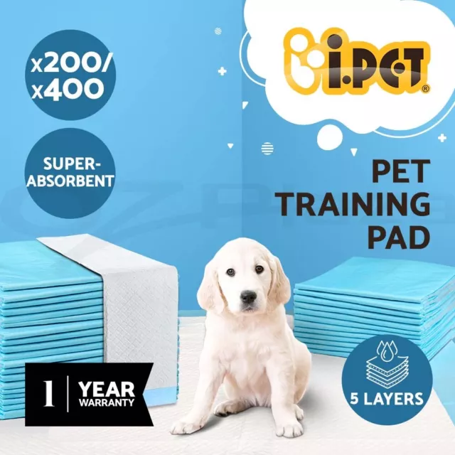 Pet Training Pads 400/200 Puppy Dog Toilet Pee Indoor Super Absorbent 60x60cm