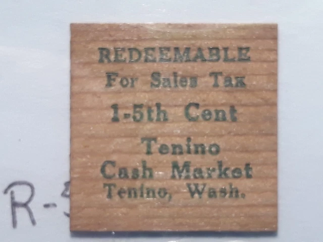 Tenino, Washington wooden sales tax token  L-88
