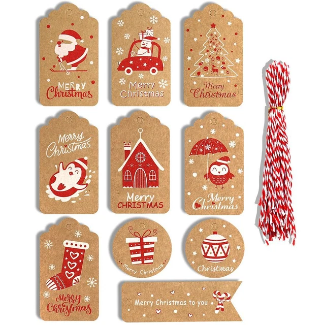Paper Wrapping Supplies Kraft Tag Hang Tags Gift Wrapping Christmas Labels