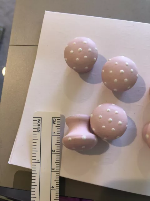 Nail Head Covers Lot Of 6 Decorative Pink w/ Dots 5