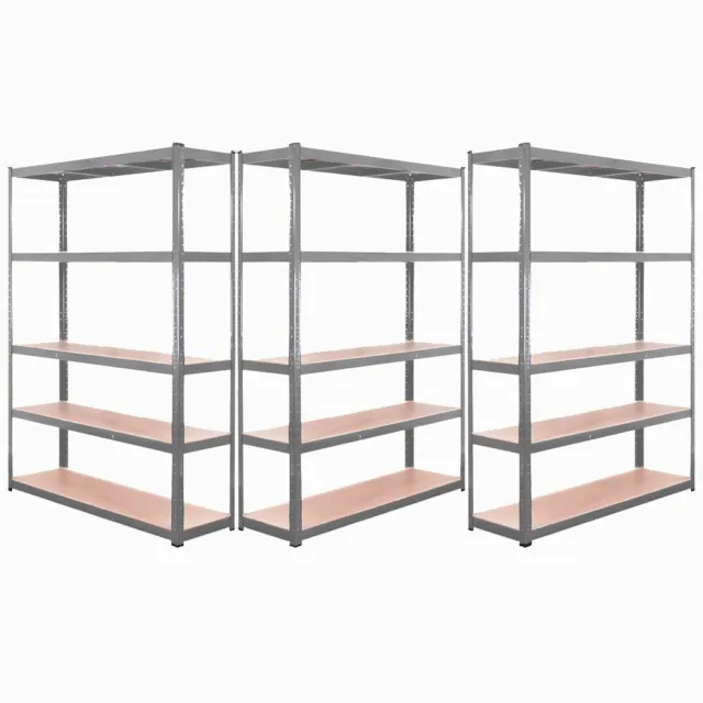 3 bahías gris metal 5 niveles estantería garaje estantería almacenamiento 180x120x40 cm