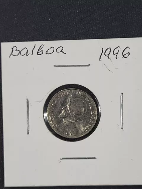 1996 Panama Conquestador Balboa Vintage Old Silver 1/10 Coin