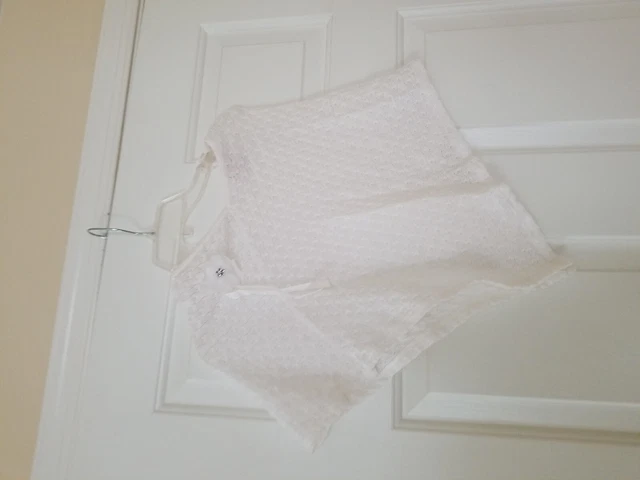Knitworks Shawl Scarf Girls One Size White Flower
