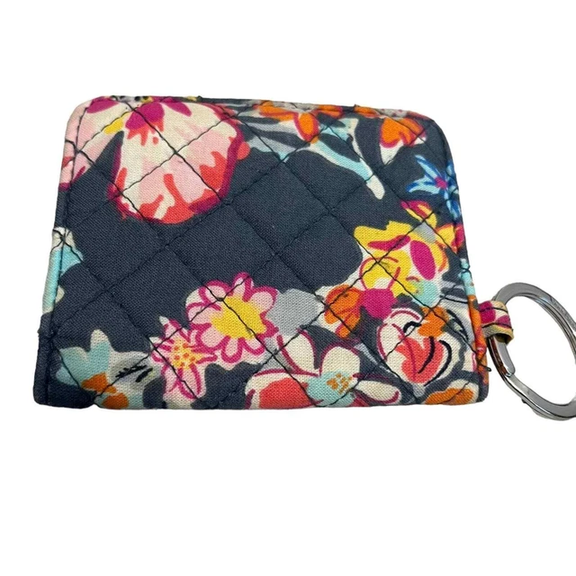 Vera Bradley Iconic RFID cotton Small Keyring Wallet Pretty Posies Flowers