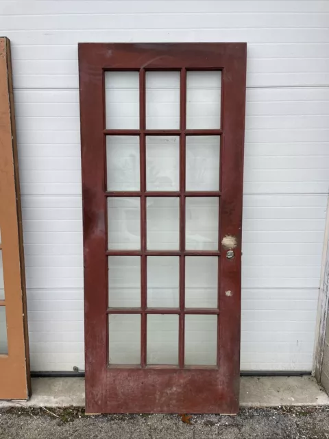 Bova 84 antique Beveled Glass and Painted oak door 36 x 83.25 x 1.75