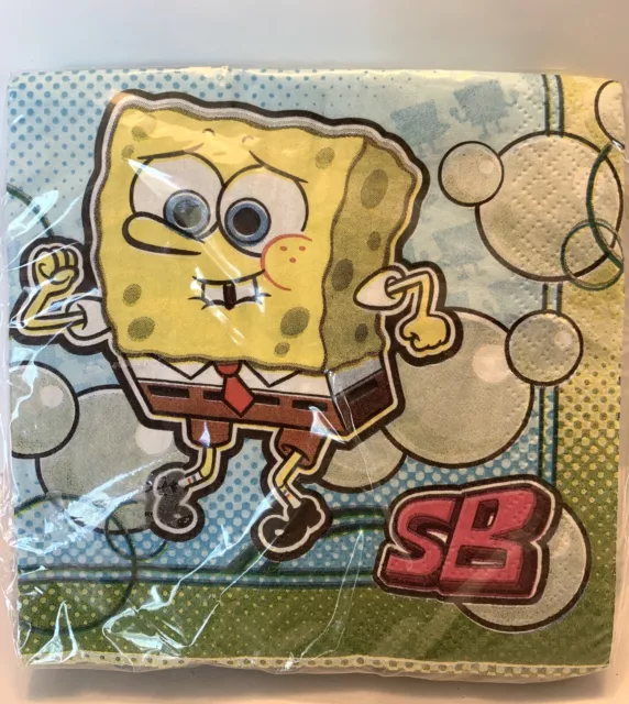 Sponge Bob Square Pants Napkins Bubble Party Paper Beverage Napkins 1 Pk 16 Ct