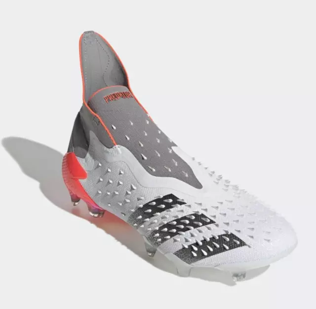 Adidas PREDATOR Monstre + Fg (FY6239) Blanc Gris Chaussures de Football - Neuf 2