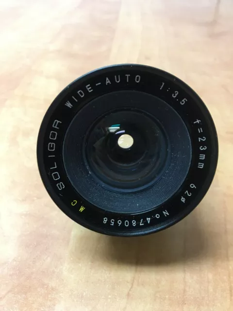 Soligor MC Wide-Auto 23mm 1:3.5 Camera lens SR Mount w/caps