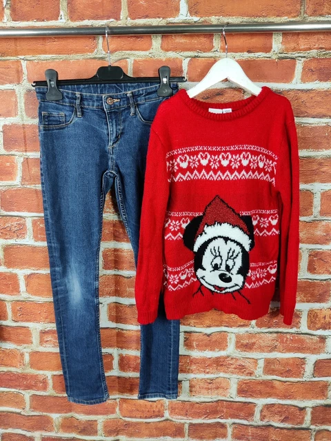 Pacchetto Ragazze Età 9-10 Anni H&M Primark Jeans Disnet Maglione Natale Bambini 140Cm