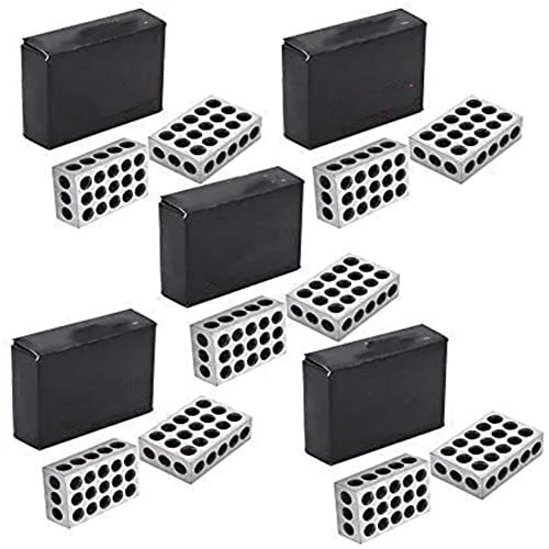 5 Matched Pairs Precision Steel 1 x 2 x 3 Inch Blocks 23 Holes .0002 Machinis...
