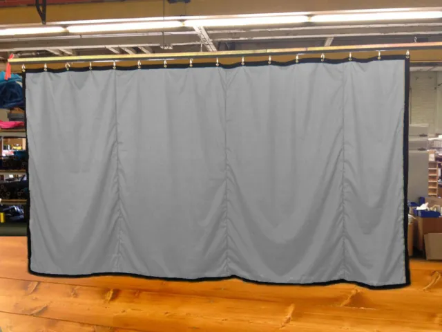 Silver Curtain/Stage Backdrop/Partition, Non-FR, 9 H x 15 W