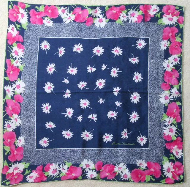 -Superbe  Foulard CHRISTIAN FISCHBACHER soie TBEG  vintage SCARF 76 x 77 cm