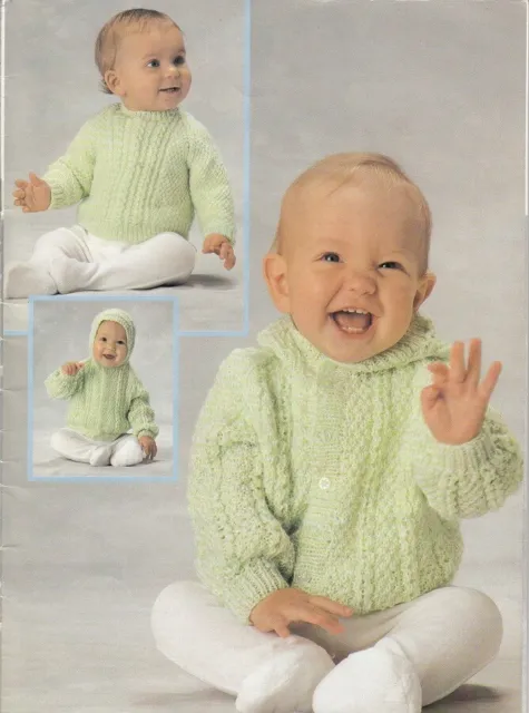 Vintage Toddler Baby knitting pattern copy Hooded Jacket and Jumper 8 ply
