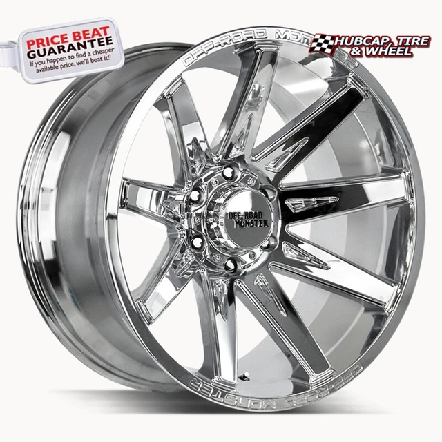 OFF ROAD MONSTER M25 CHROME - 20X10 - 5X139.7 BP, NEG 19MM Offset (1 Wheel)