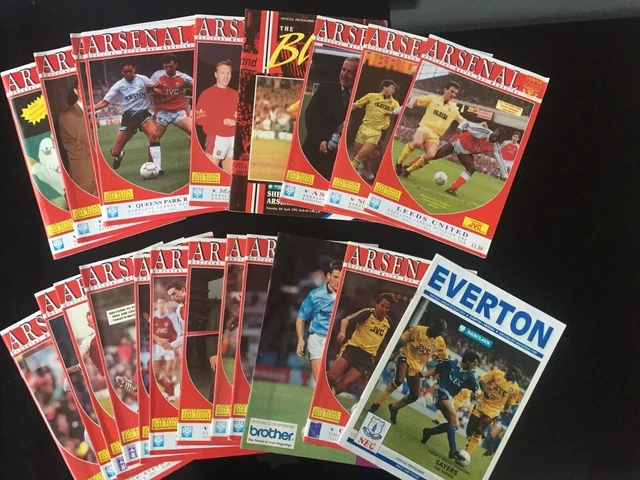 Arsenal FC - 1990-1991 Season - Home and Away Football Programmes *(20 matches)*