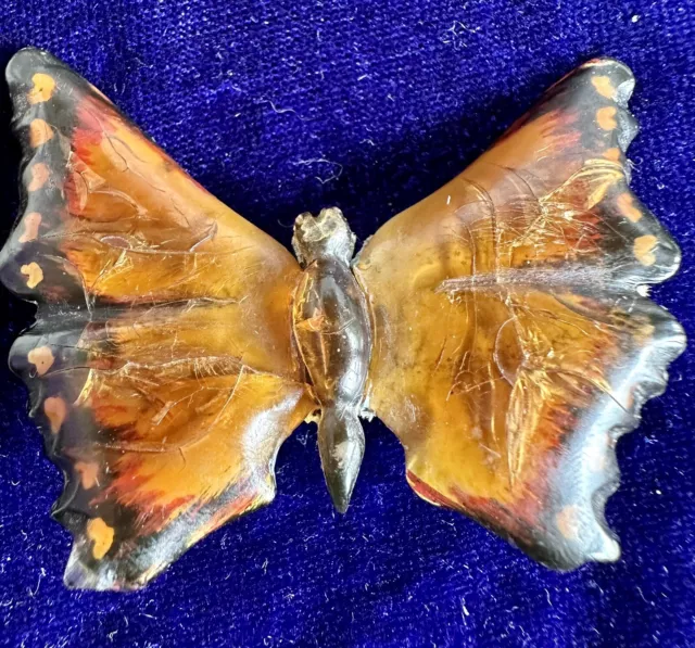 Antique Vintage Art Deco Early Type Plastic Butterfly Hand Made Brooch