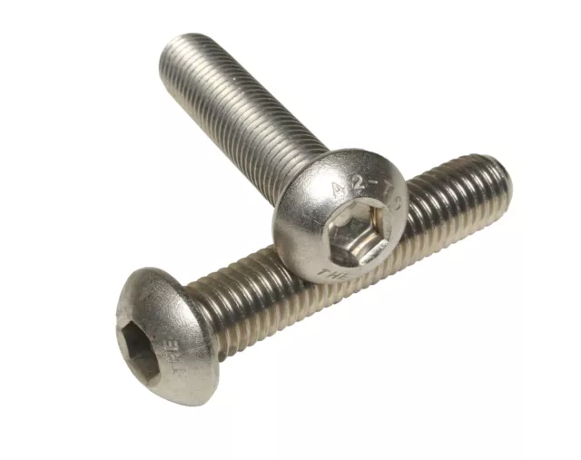 M8 x 16 Stainless Hex Socket Button Head Allen Bolts / Screws - ISO 7380 10 PACK
