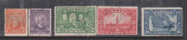 (F208-19) 1927 Canada set of 5stamps 60 years of confederation 1c to 12c (S)
