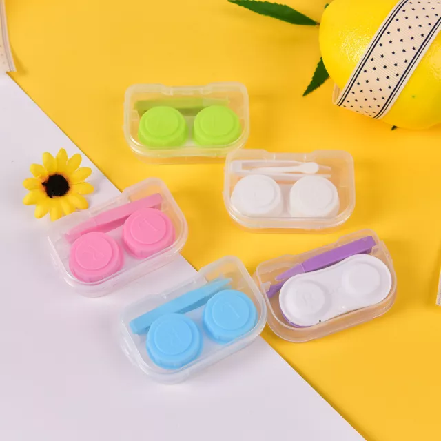 Mini Transparent Clear Portable Contact Lens Case Storage Box Holder Contai_TM