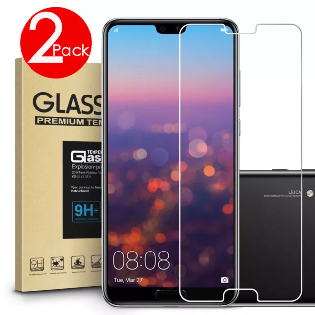 2 PACK 9H Tempered Glass Screen Protector For HUAWEI P30 Nova 5T 3e 3i 2 Lite