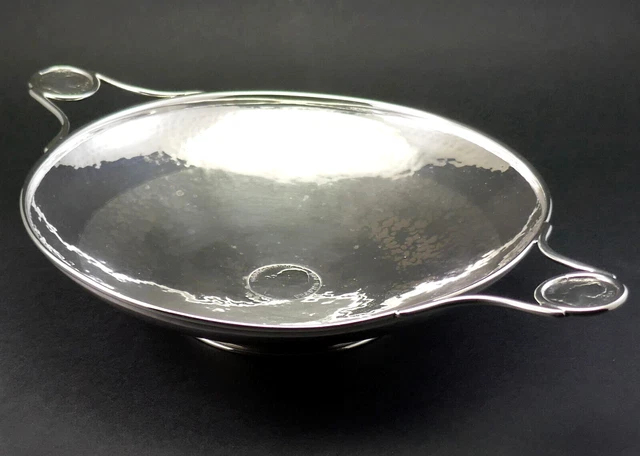 c1917 A.E.JONES, ANTIQUE ARTS AND CRAFTS SOLID SILVER PLANISHED BOWL, PROVENANCE