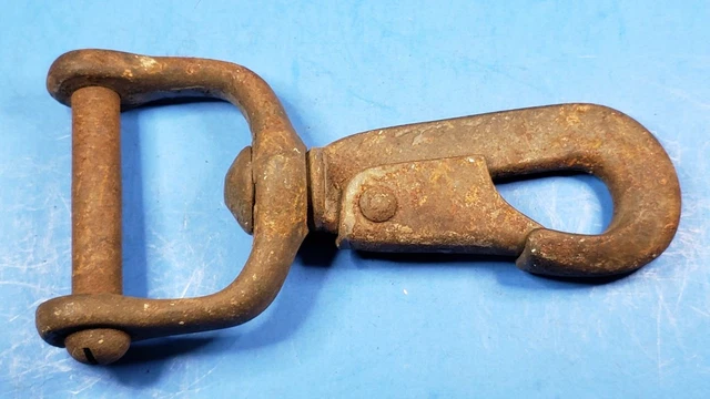 Vintage Snap Hook Carabiner 2" Roller Threaded Clevis Winch Rotating Tie Down 3