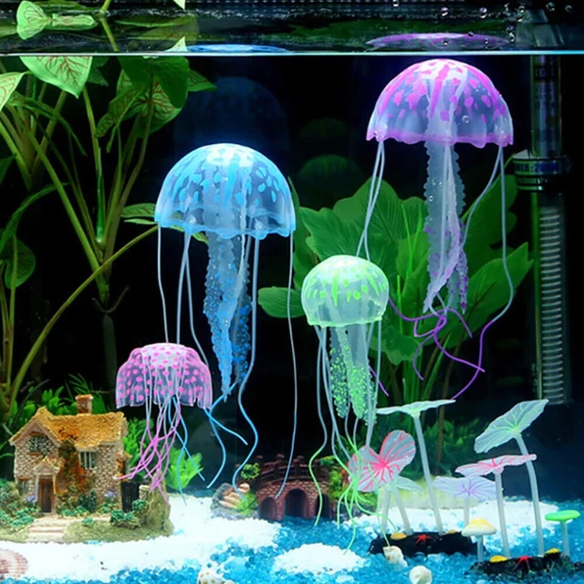 Floating Jelly Fish Glowing Effect Aquarium Tank Ornament Decor Fish Artificial