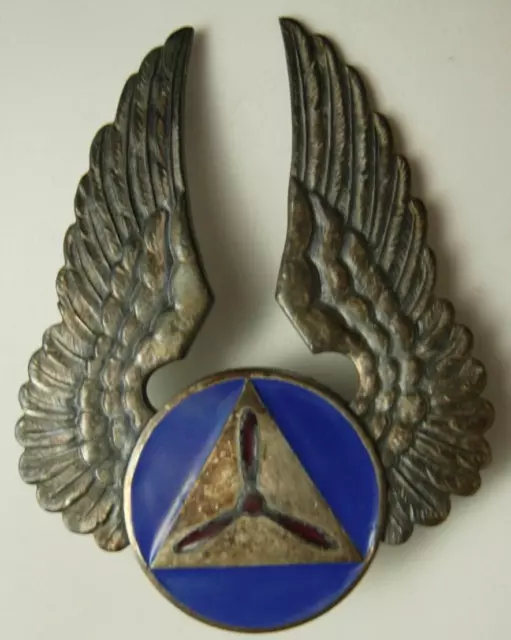 WW2 Civil Air Patrol Pilot's Sterling Hat Badge - Gemsco Maker - PB  XB