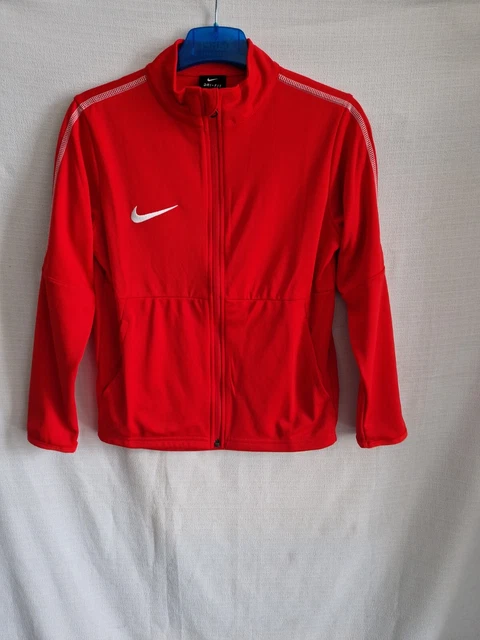 Giacca tuta Nike DRI-FIT rossa cerniera completa bambini 8-10 anni (S) top manica lunga