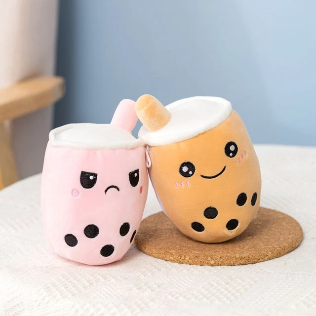 Tea Plush Doll Reversible Plush Toys Secret Pouch Bubble Tea Cup Stuffed Toys