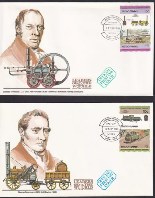 Tuvalu  Niutao 1984 MiNr. 9 - 20 Lokomotiven Train leaders of the world FDC